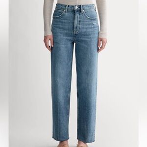 Everlane women’s the way high jeans Frayed Hem Blue Jeans organic cotton sz 29